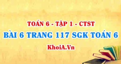 Bài 6 trang 117 SGK Toán 6 Tập 1 Chân trời sáng tạo
